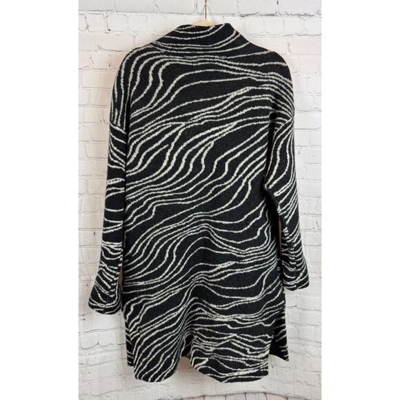 MAEVE ANTHROPOLOGIE lambswool black white knit cardigan sweater S - Picture 6 of 10